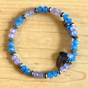 Alex and Ani Vintage Sixty Six Purple Blue Bead Wrap Bracelet